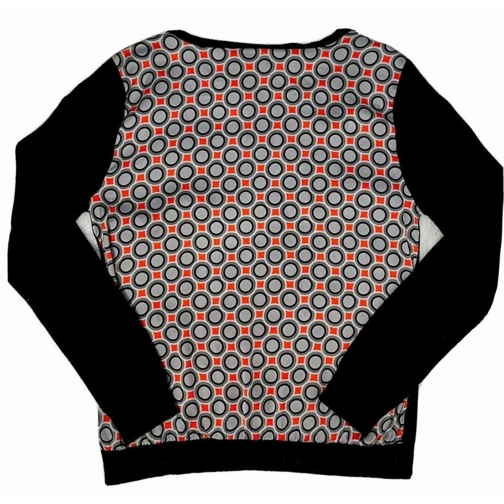Forever 21 Vtg Black Red Rayon Crew Neck Knit Sweater Sz L 90s Y2K Retro Preppy